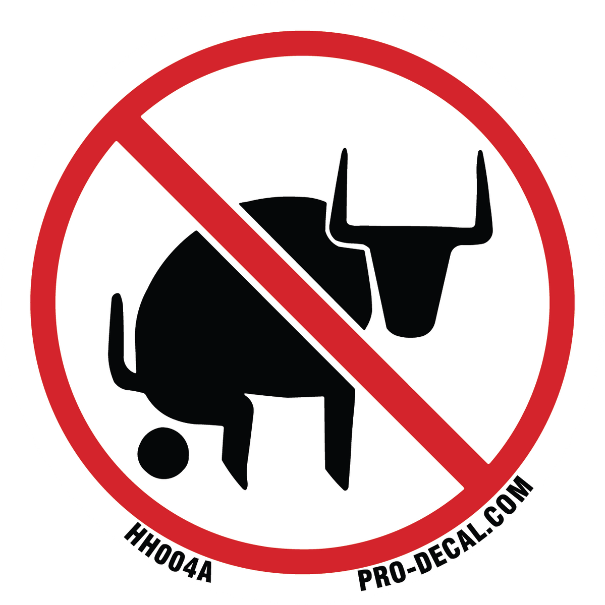 Pro Decal Hard Hat Decals No Bull 2.5 x 2.5