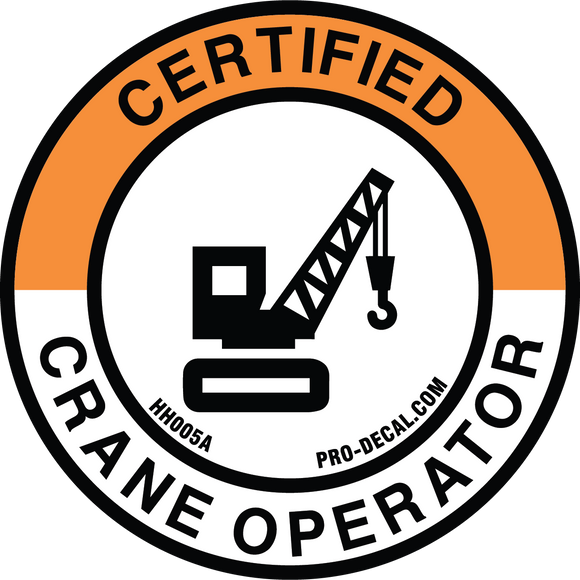 certified crane operator hard hat decal