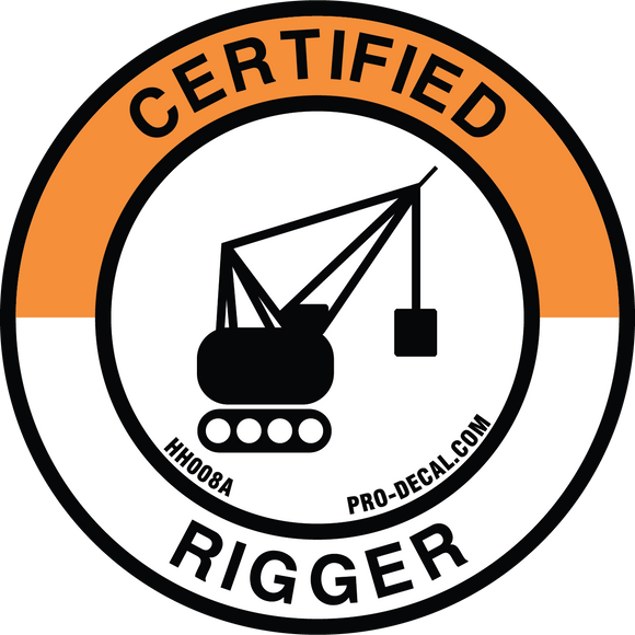 certified rigger hard hat decal