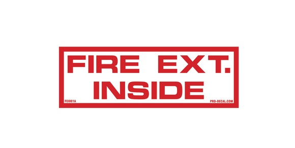 Fire Extinguisher Inside safety and warning decal label