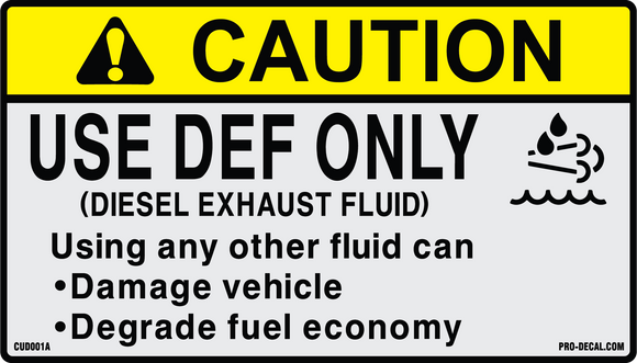 Caution use def only safety and warning decals