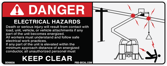 danger electrical hazards safety and warning decal
