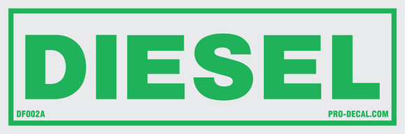 Diesel green safety and warning decal