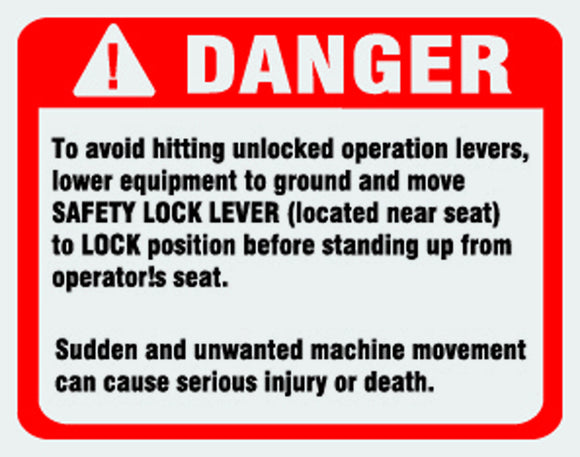 Danger avoid unlocked levers.