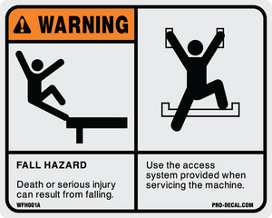 Warning Fall Hazard 4" x 5"