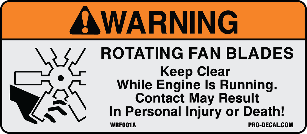 Pro Decal - Warning Decals | Warning Rotating Fan Blades