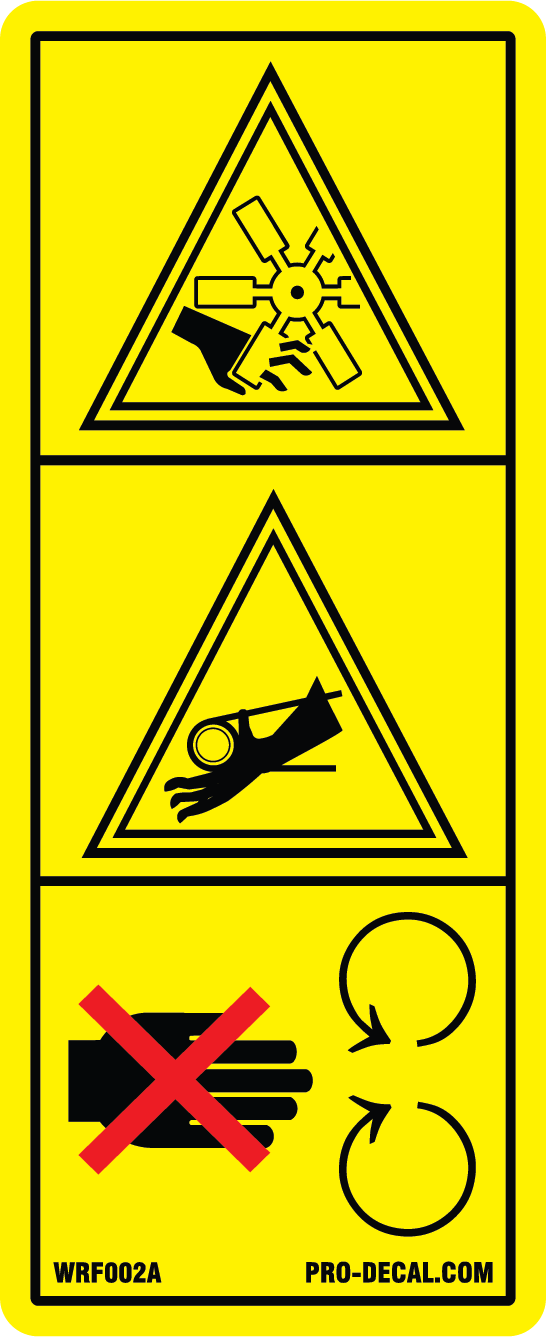Fan Rotation Warning Sign Pro Decal - Warning Decals | Warning Rotating Fan Pictogram
