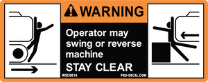 Warning operator stay clear safety and warning decal